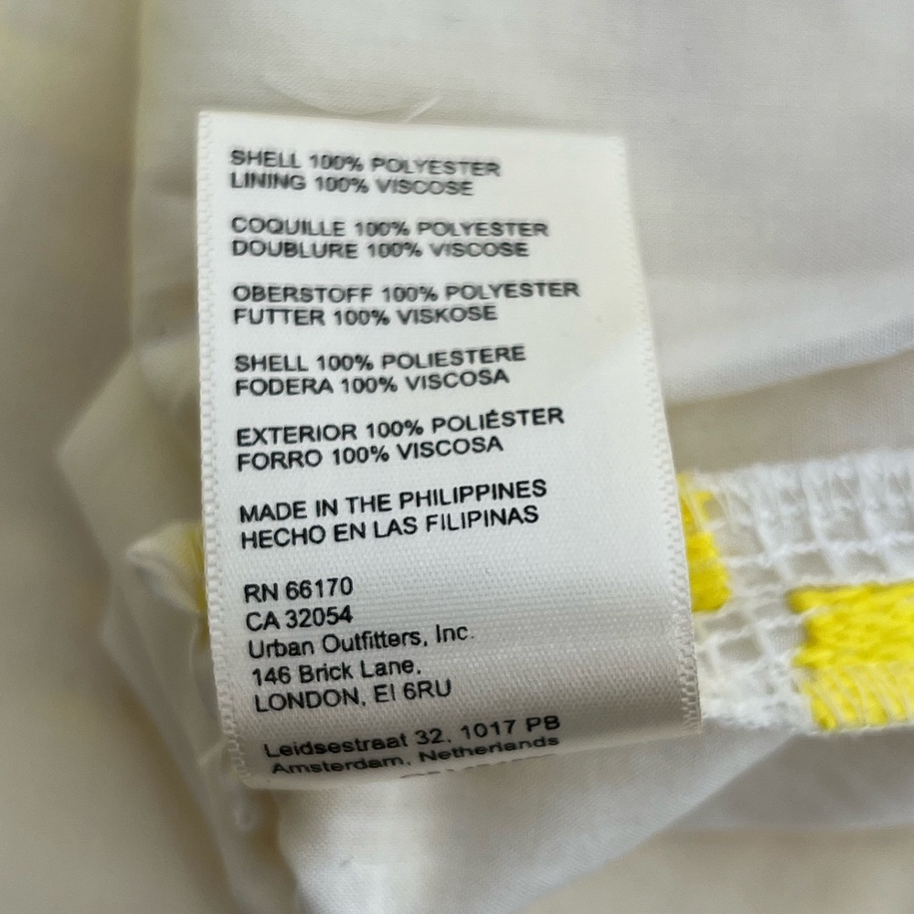 NWT Maeve by Anthropologie Yellow White Floral Embroidered Mini Slip Dress 6 Six - Picture 11 of 11